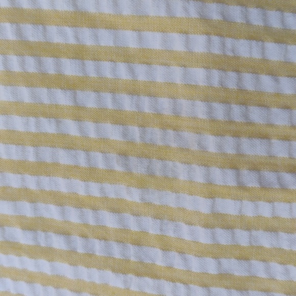 Vintage Handmade Yellow Striped Seersucker Pants L - Picture 9 of 9
